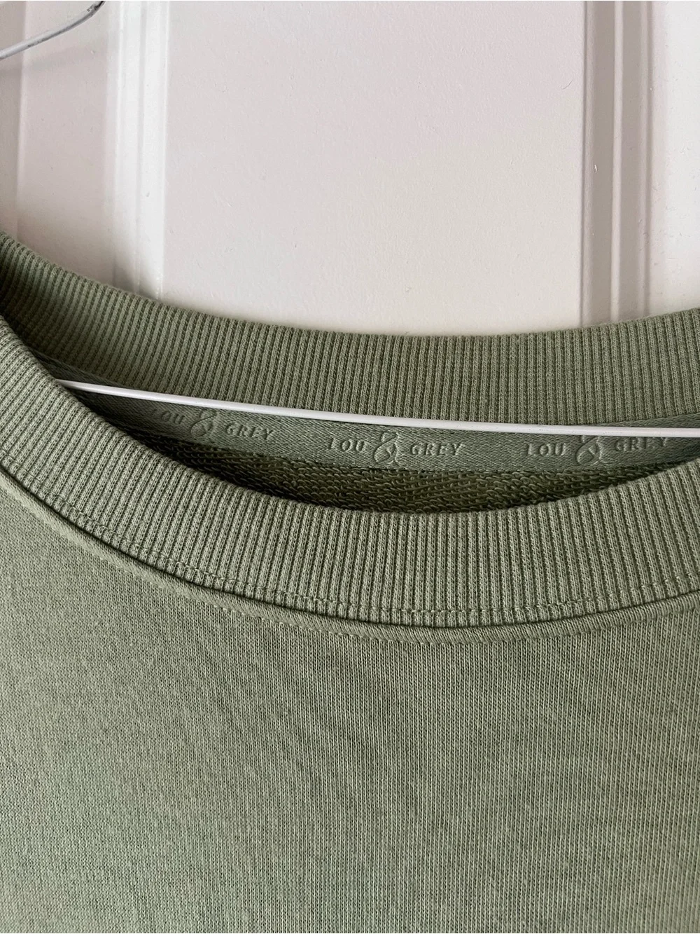 LOU & GRAY Cozy Terry Sage Green Mini Pocket Dress - Picture 2 of 4